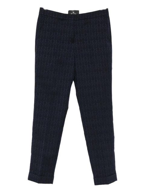 ETRO patterned cuffed trousers - Blue
