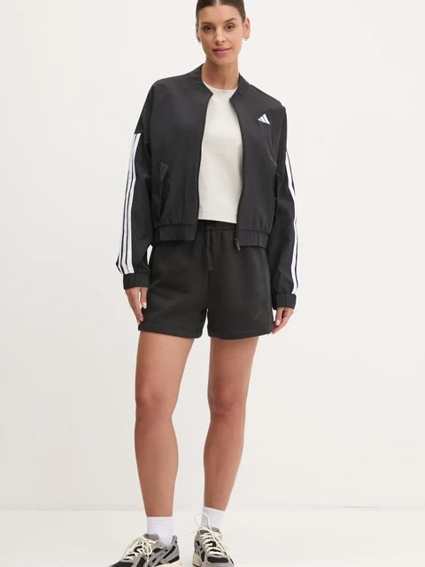 adidas kurtka bomber Essentials damski kolor czarny przejściowa oversize JD5317