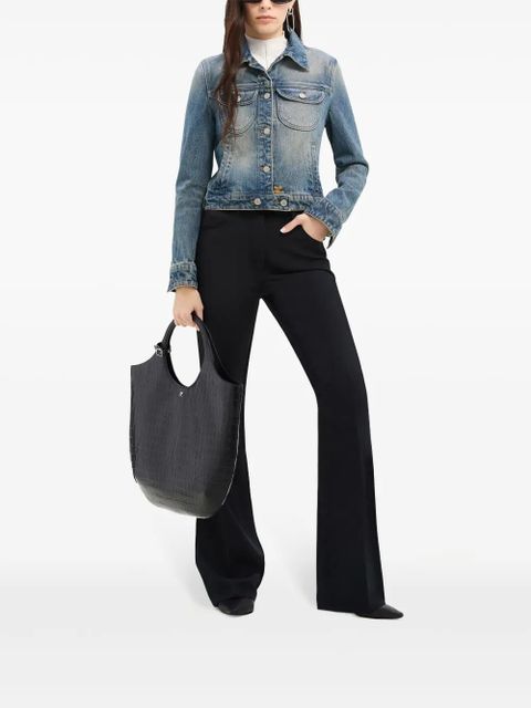 Courrèges Trucker logo-embroidered denim jacket - Blue - zdjęcie produktu nr 2