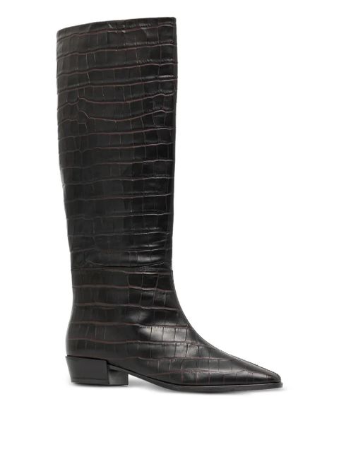 Copenhagen pointed-toe crocodile-effect knee-high boots - Brown - zdjęcie produktu nr 2
