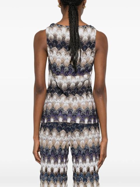 Missoni chevron-pattern twist-detail top - Blue