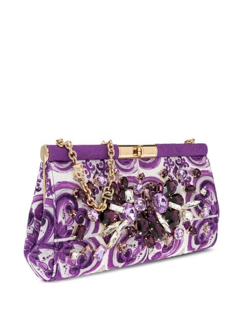 Dolce & Gabbana small Marlene floral clutch bag - Purple