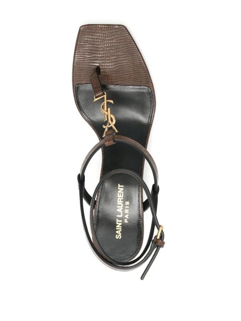 Saint Laurent Cassandra 60mm leather sandals - Brown - zdjęcie produktu nr 2