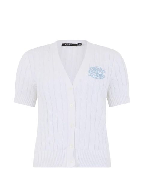 Lauren Ralph Lauren cable-knit embroidered cardigan - White - zdjęcie produktu nr 1