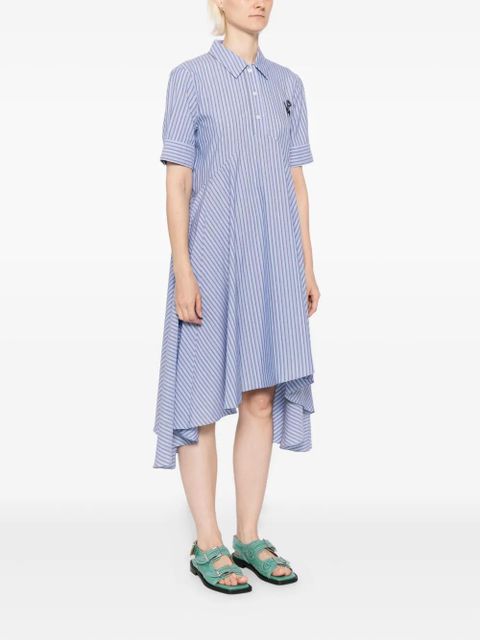 Marni tulip-embroidered striped dress - Blue