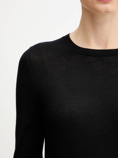 BOSS sweter wełniany damski kolor czarny lekki 50544987