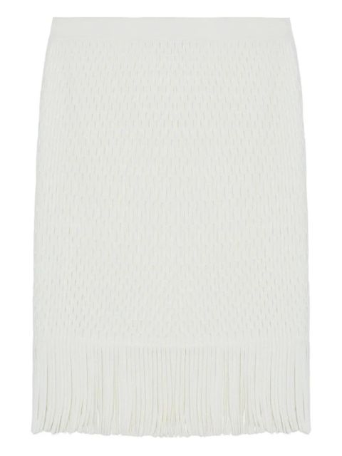 Simkhai Xavia lattice-knit fringe skirt - White - zdjęcie produktu nr 1
