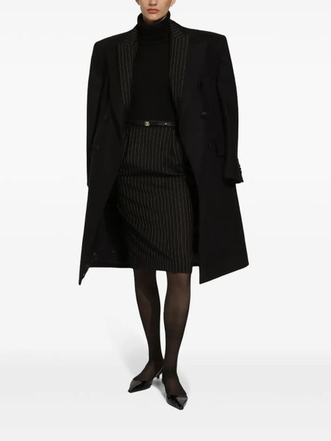 Dolce & Gabbana pinstripe-pattern wool skirt - Black