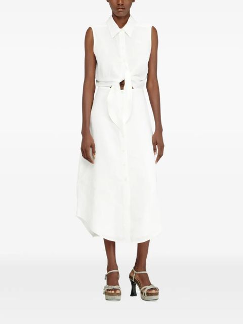 Diesel tie front shirt dress - White