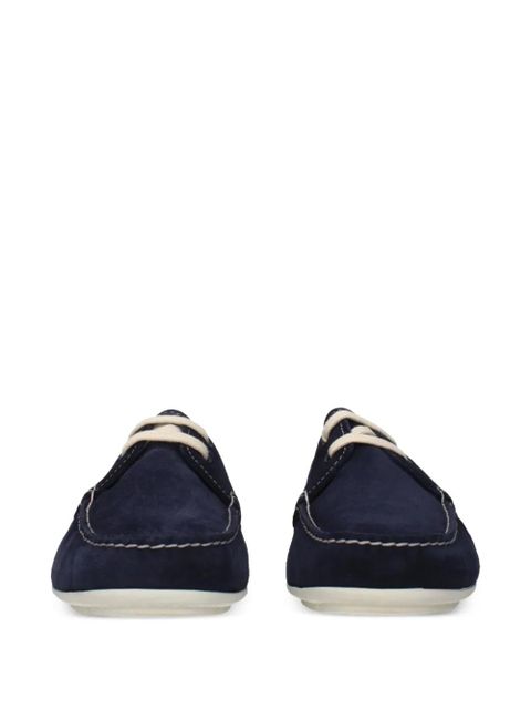 Prada lace-up suede boat shoes - Blue