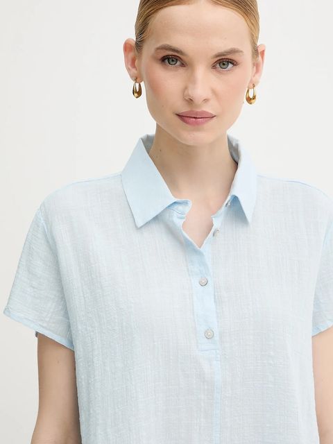 United Colors of Benetton bluzka damska kolor niebieski gładka 5ONVDQ0BQ