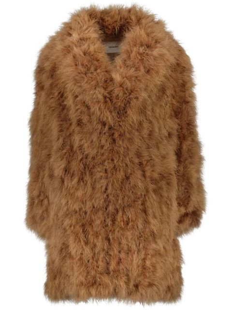 Yves Salomon shawl-collar feather coat - Brown - zdjęcie produktu nr 1