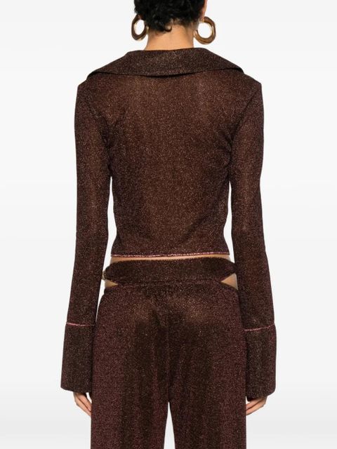 Oséree tie-detail bell-sleeve top - Brown