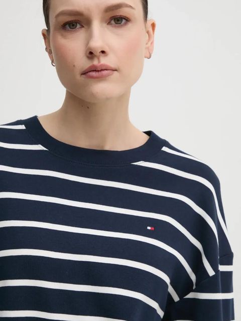 Tommy Hilfiger longsleeve bawełniany kolor granatowy WW0WW45519