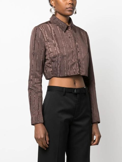 Marine Serre Regenerated moire tailored jacket - Brown - zdjęcie produktu nr 2