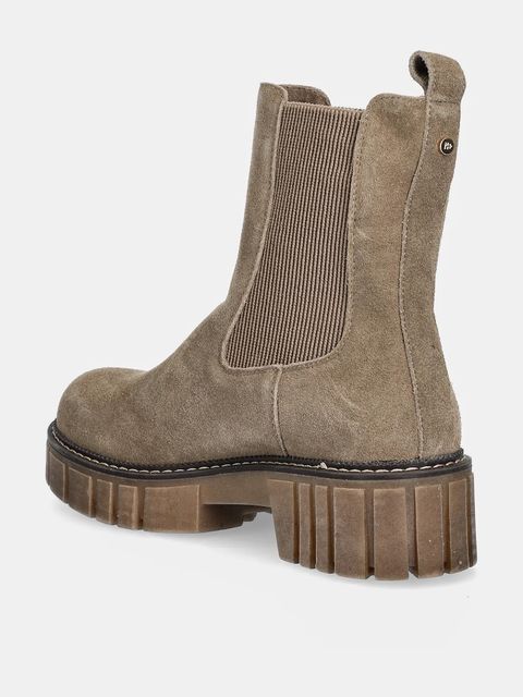 Medicine botki zamszowe kolor beżowy na platformie