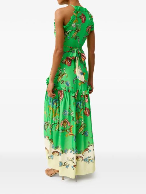 Marie Oliver Keenan ruffled floral print dress - Green
