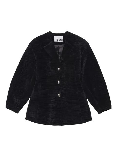 GANNI textured button-fastening jacket - Black - zdjęcie produktu nr 1