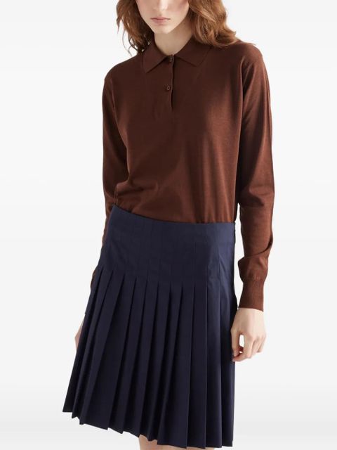 Prada polo-neck ribbed-knit sweater - Brown