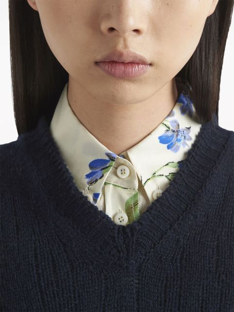 Prada floral-print silk shirt - Neutrals