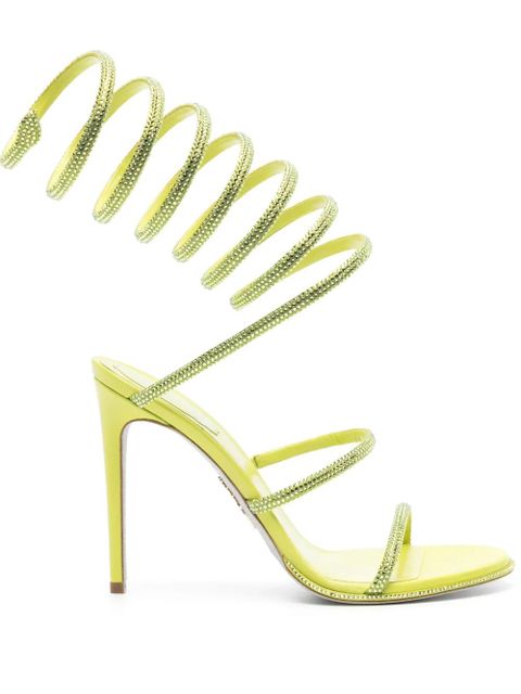 René Caovilla 105mm crystal-embellished spiral sandals - Green - zdjęcie produktu nr 1