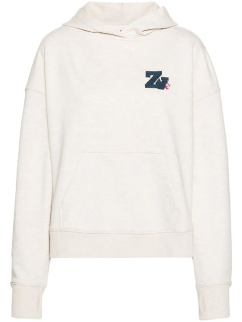 Zadig&Voltaire logo-embellished mélange hoodie - Neutrals