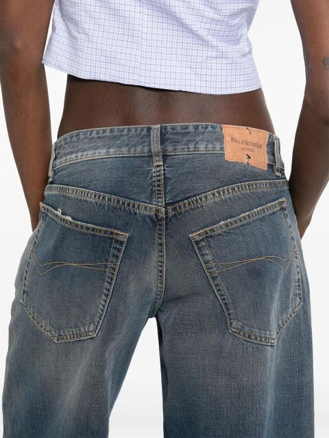 Balenciaga logo-patch jeans - Blue