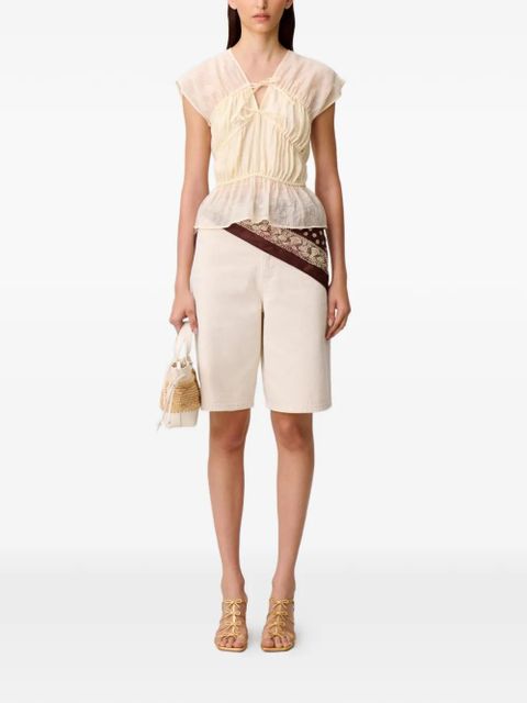 Claudie Pierlot tie-detail gathered blouse - Neutrals - zdjęcie produktu nr 2