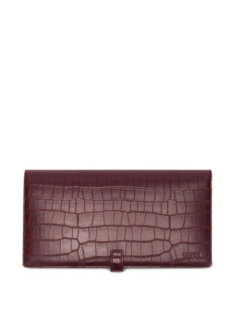GANNI crocodile-effect flap wallet - Red - zdjęcie produktu nr 2