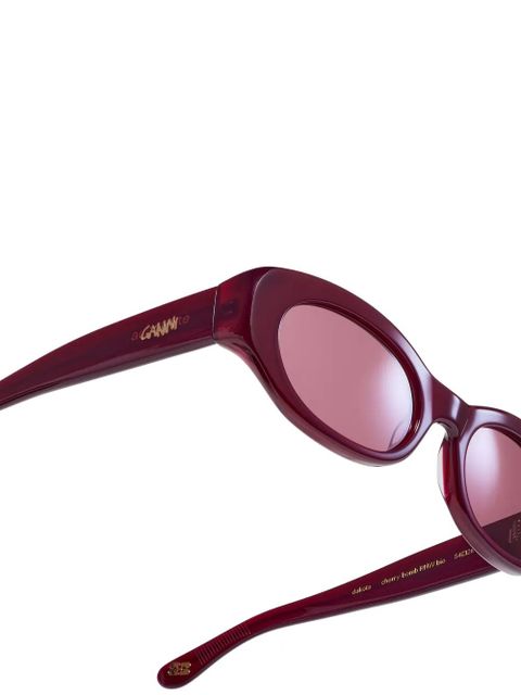 GANNI x Ace & Tate Dakota oval-frame sunglasses - Red
