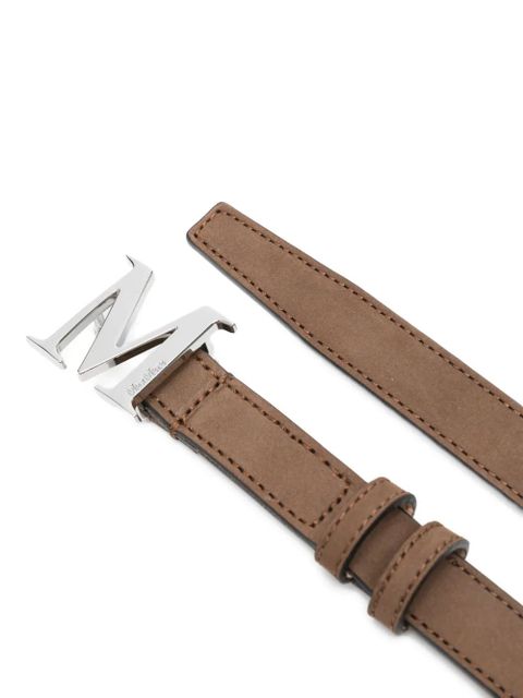 Max Mara logo-buckle suede belt - Brown - zdjęcie produktu nr 2