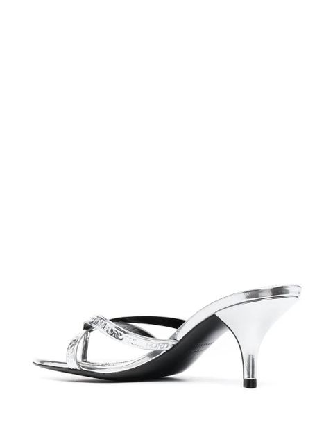 TOM FORD metallic leather mules - Silver