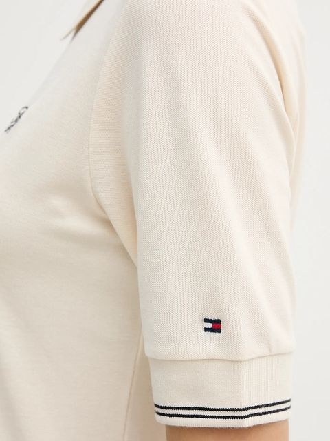 Tommy Hilfiger polo damski kolor beżowy WW0WW47853