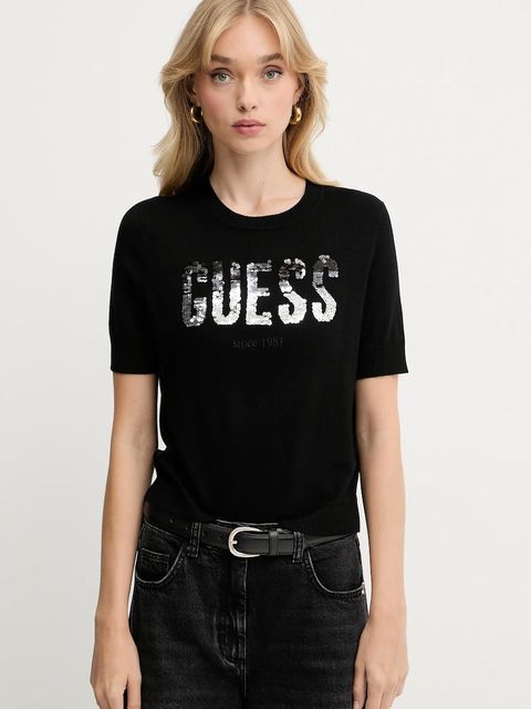 Guess t-shirt LAYLA damski kolor czarny W5YR25 Z2NQ2 - zdjęcie produktu nr 1