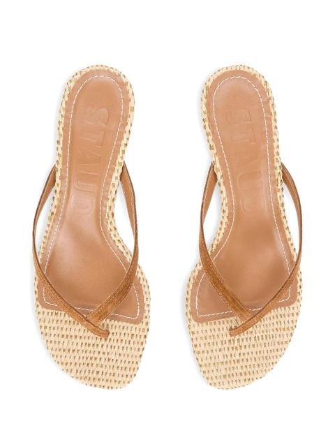 STAUD Freja woven thong sandals - Brown