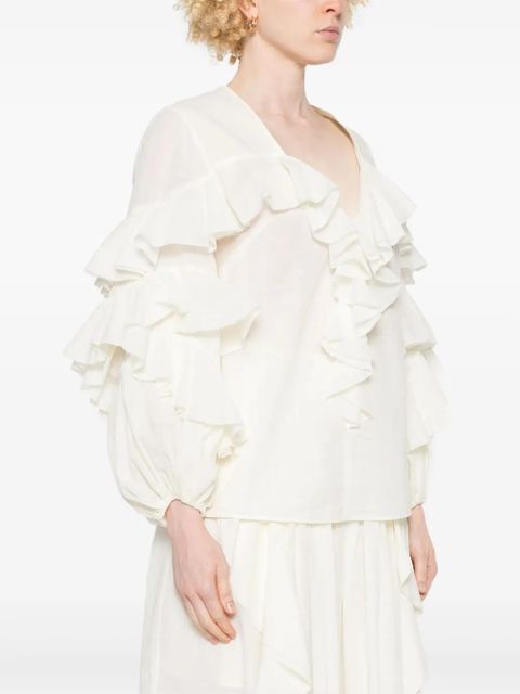 ZIMMERMANN ruffled blouse - White