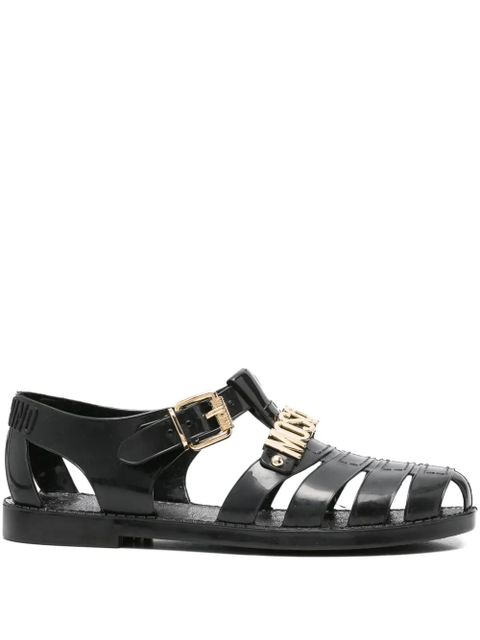 Moschino logo-plaque buckle sandals - Black - zdjęcie produktu nr 1