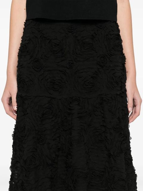 Maje embroidered maxi skirt - Black