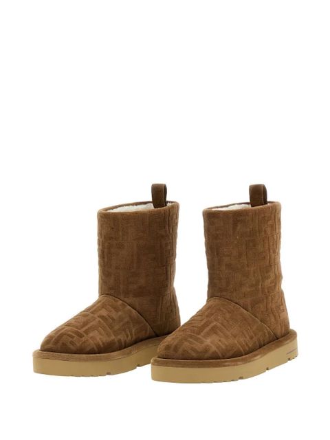 FENDI FF-motif boots - Brown