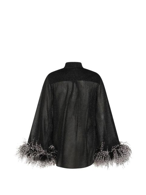 Oséree plumage-embellishment shirt - Black - zdjęcie produktu nr 2