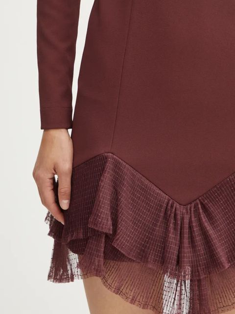 Twinset sukienka kolor bordowy midi dopasowana 242TT2302