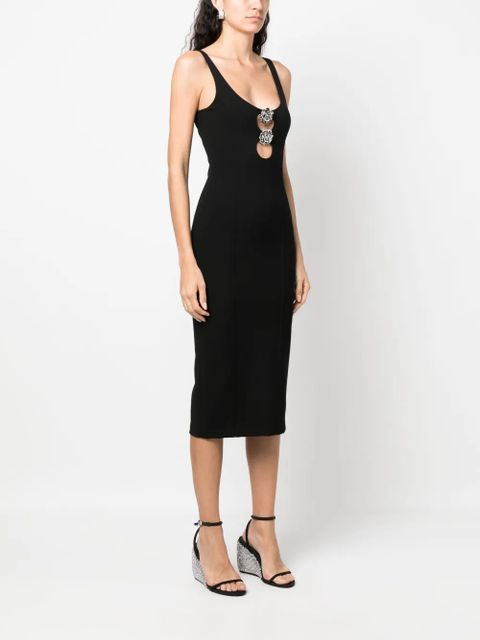 Blumarine metallic floral-appliqué midi dress - Black - zdjęcie produktu nr 2