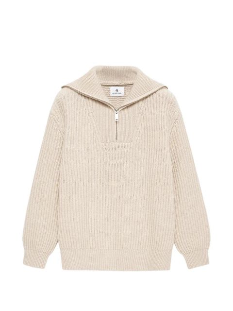 ANINE BING zip sammy knitwear - Neutrals