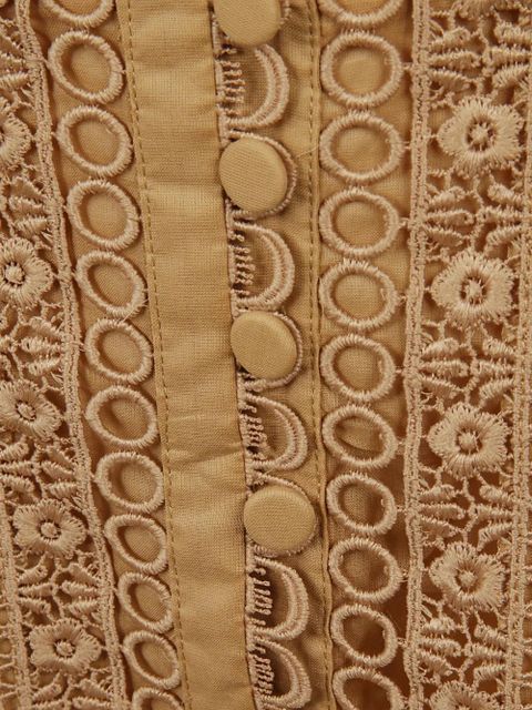 Charo Ruiz Ibiza button lace midi dress - Yellow