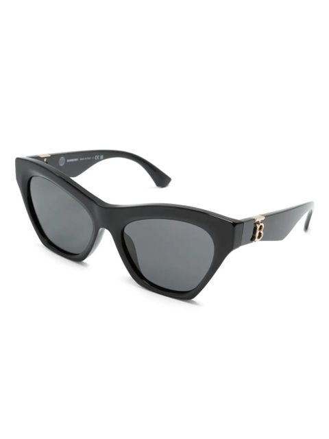 Burberry Eyewear logo-lettering cat-eye sunglasses - Black - zdjęcie produktu nr 2