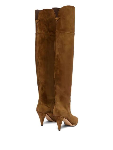 Casadei 120MM suede calfskin high-heeled boots - Brown