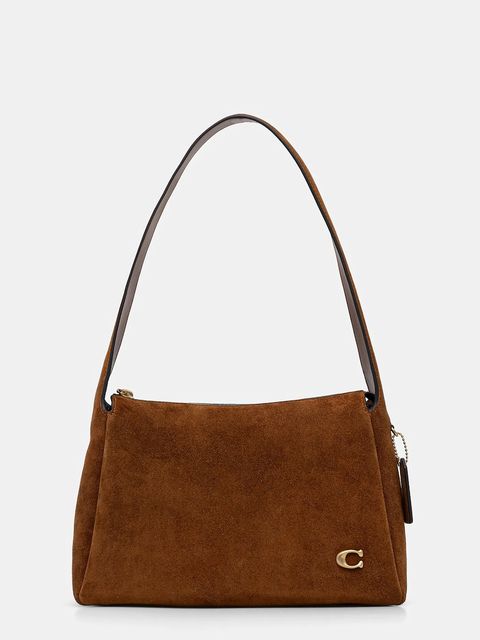 Coach torebka zamszowa Lola kolor brązowy CDD06 - zdjęcie produktu nr 1