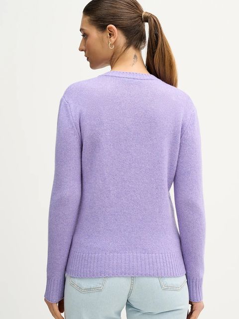 United Colors of Benetton sweter wełniany damski kolor fioletowy lekki