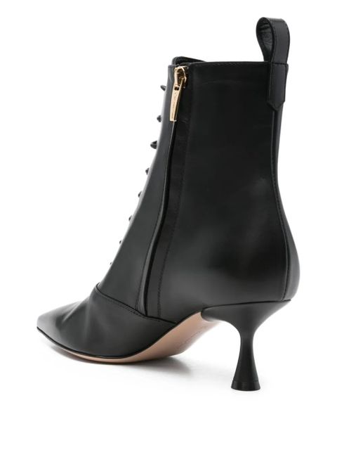 Gianvito Rossi 55mm Morganne lace-up pointed-toe boots - Black