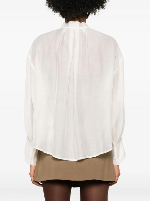 Eleh ruffled high-neck blouse - Neutrals